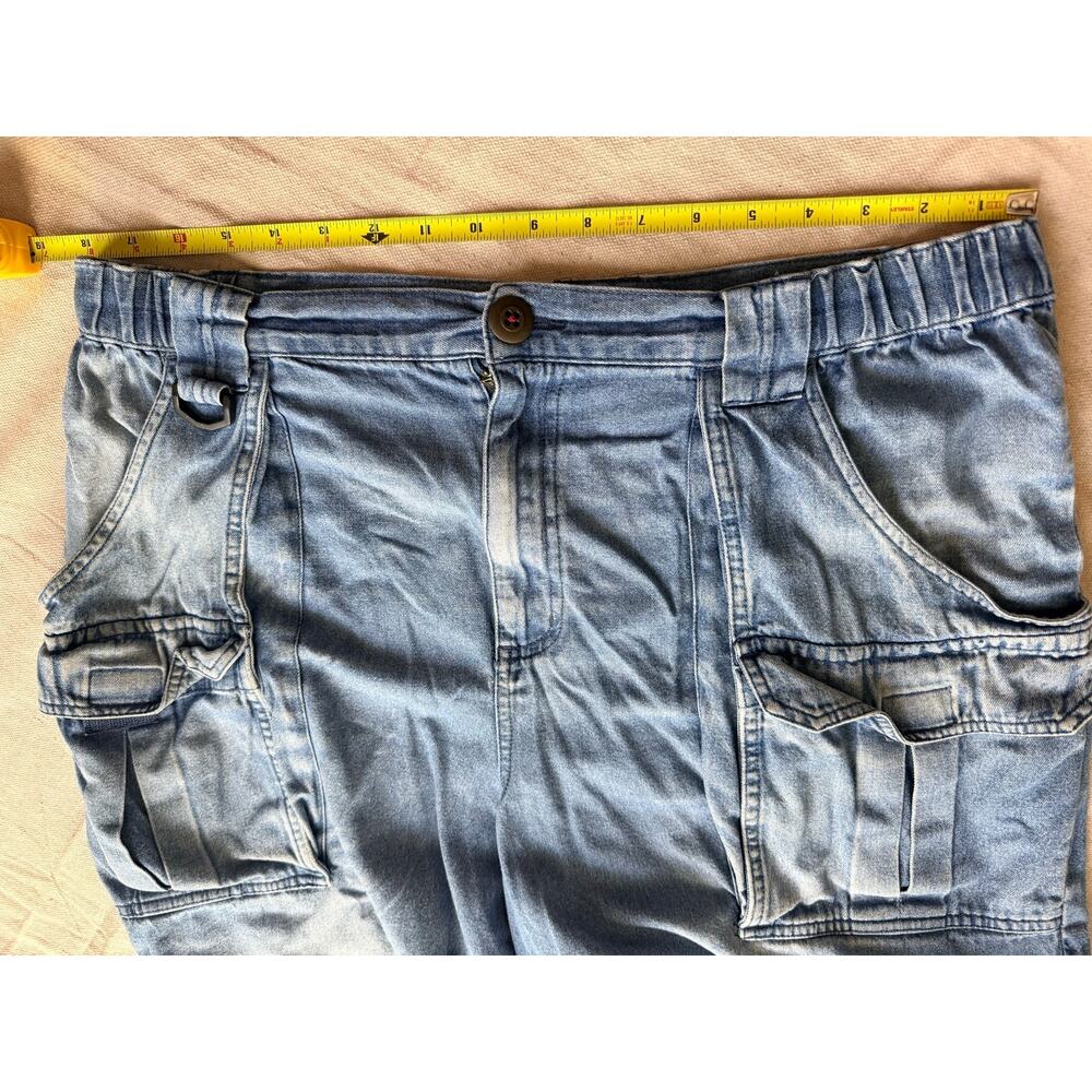 Vintage Sun River Clothing Co 90's Denim Cargo Hiking Shorts Size 36 Utility - Picture 8 of 12